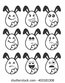 Easter color smiley set