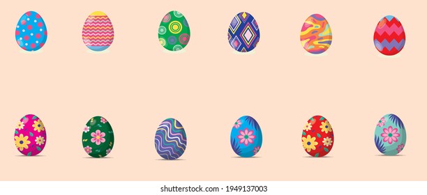 Easter colored egg set hd