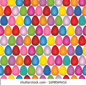 Huevos coloreados de Pascua, patrón sin fisuras. Antecedentes festivos de primavera 