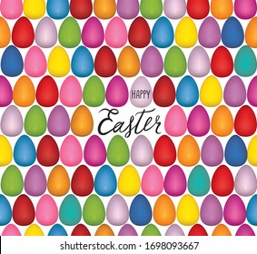 Easter colored eggs holiday seamless pattern. Festive spring holiday background 