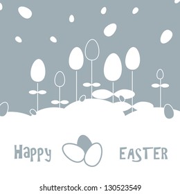 Easter colored eggs on spring background