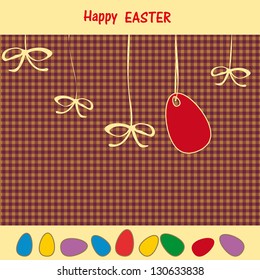 Easter colored eggs on spring background