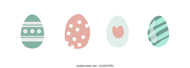 Huevos de Semana Santa. Ilustración vectorial dibujada a mano aislada en fondo blanco