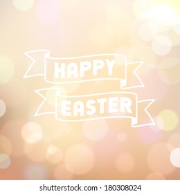 Easter colorful bokeh background of beige colors. Vector eps10.