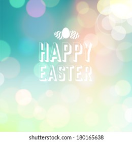 Easter colorful bokeh background of blue and green colors. Vector eps10.
