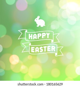 Easter colorful bokeh background of green colors. Vector eps10.