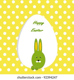 Easter colorful card with rabbit
