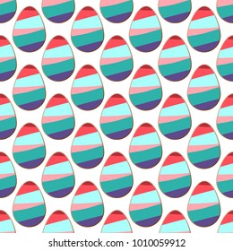 Easter colorful egg seamless pattern. Vector illustration for greeting card, promotion, poster and textile design
