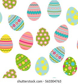 Easter colorful eggs background. Seamless pattern. Vector illustration