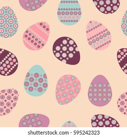 Easter colorful eggs background. Seamless pattern. Vector illustration