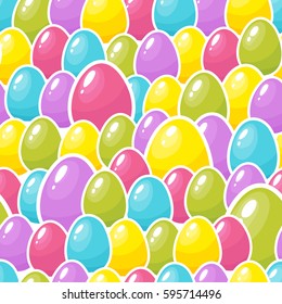 Easter colorful eggs background. Seamless pattern. Vector illustration