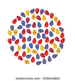 Ilustración de diseño de óvulos coloridos de Semana Santa para cubiertas, añadir texto, vector escalable