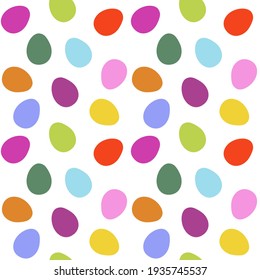 Easter colorful eggs seamless pattern. Vector hand drawn illustration