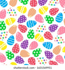 Easter colorful eggs vector pattern illustration background