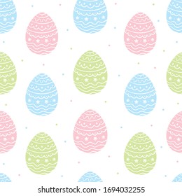 Patrón de Pascua, Pastel, sin Mar, con huevos aislados en blanco. Fondo para tarjetas de felicitación, carteles, textiles