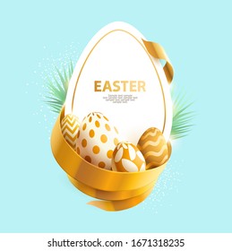 Easter colorful poster with place for text.