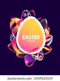 Easter colorful poster with place for text