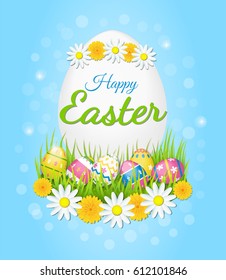 Easter  colorful realistic eggs