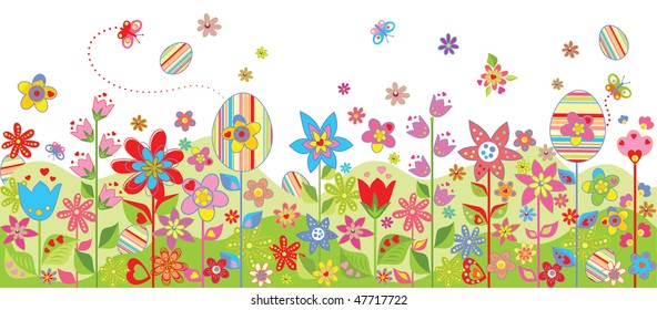 Easter colorful seamless background