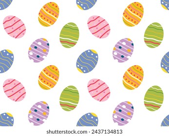Easter colorful seamless background. Easter egg pattern. Vector illustration