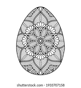 Easter coloring book for adult. Zen Easter.  Egg Design