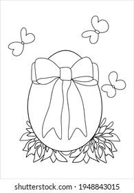 Easter coloring book. Butterflies. Easter. Outline vector illustration.