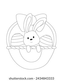 easter coloring book for kids black and white coloring book page