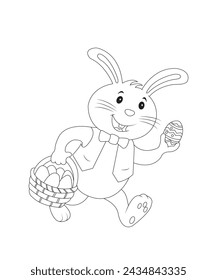 easter coloring book for kids black and white coloring book page