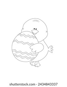 easter coloring book for kids black and white coloring book page