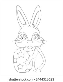 Easter coloring book page for kids