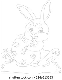 easter coloring page of children