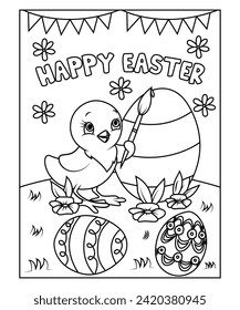 easter coloring page for kids
