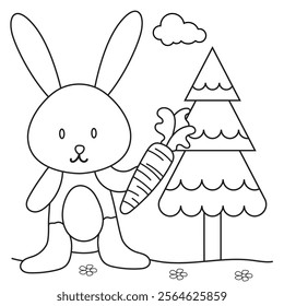 Easter coloring page for kids