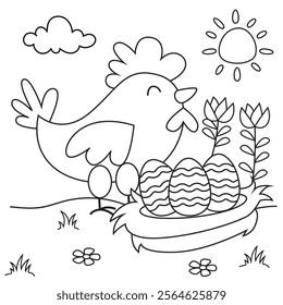 Easter coloring page for kids