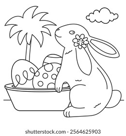 Easter coloring page for kids