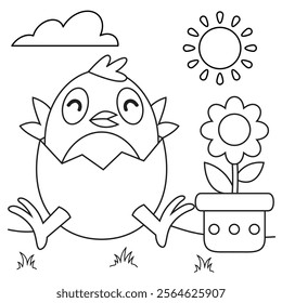Easter coloring page for kids