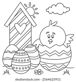 Easter coloring page for kids