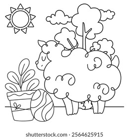 Easter coloring page for kids