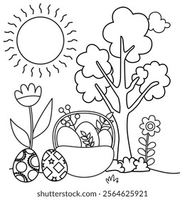 Easter coloring page for kids