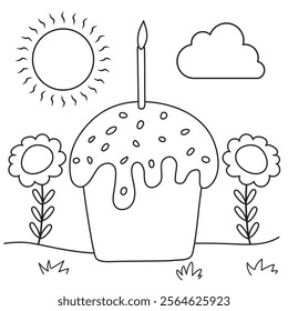 Easter coloring page for kids
