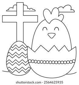 Easter coloring page for kids