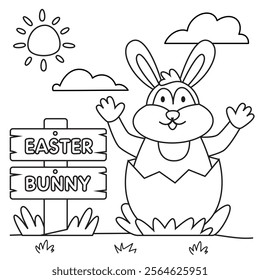 Easter coloring page for kids