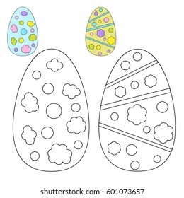 Easter coloring page for kids. Vector.