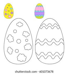 Easter coloring page for kids. Vector.