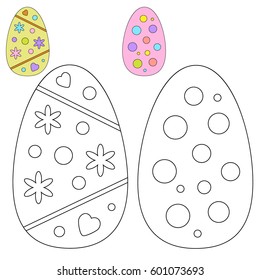 Easter coloring page for kids. Vector.
