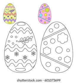 Easter coloring page for kids. Vector.