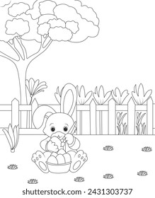 easter coloring page vectore art line art outline art
