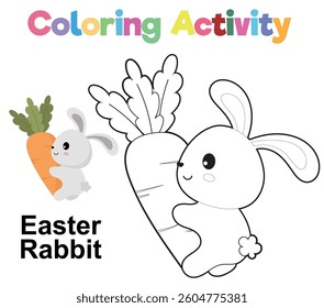 Easter coloring worksheet page. Educational printable coloring worksheet. Printable activity page for children 