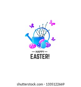 Easter. Composition for your design - banners, posters, placards, brochures, flyers etc. Eps10 vector template.
