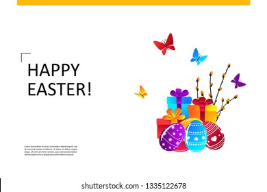 Easter. Composition for your design - banners, posters, placards, brochures, flyers etc. Eps10 vector template.